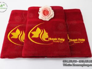 Khăn Khách Sạn Cotton Màu Đỏ Rmit