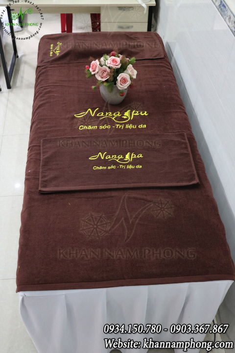 Khăn trải giường Nana Spa - Nâu (Cotton)