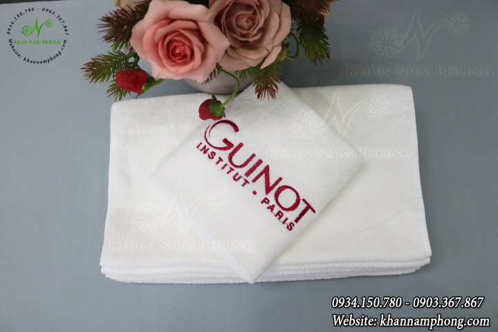 Mẫu khăn lau tay Guinot (Trắng Cotton)