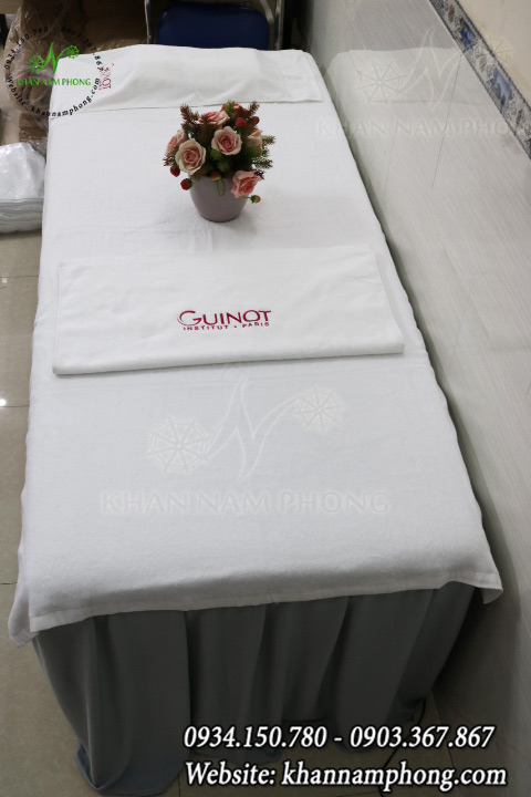 Mẫu khăn trải giường Guinot - Màu Trắng (Cotton)