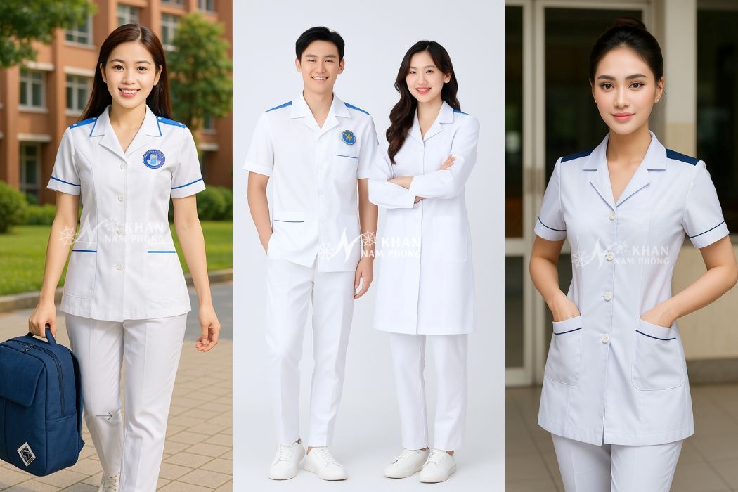 Thiết kế kiểu dáng áo blouse cầu vai xanh đa dạng