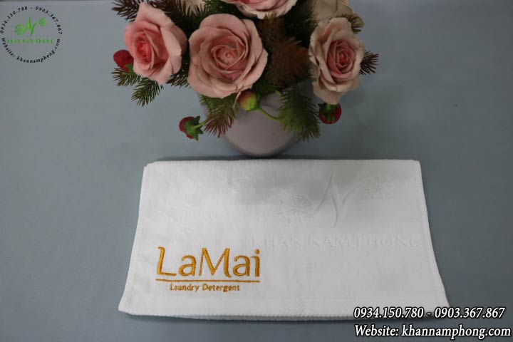 Mẫu khăn lau tay Lamai (Trắng- Cotton)