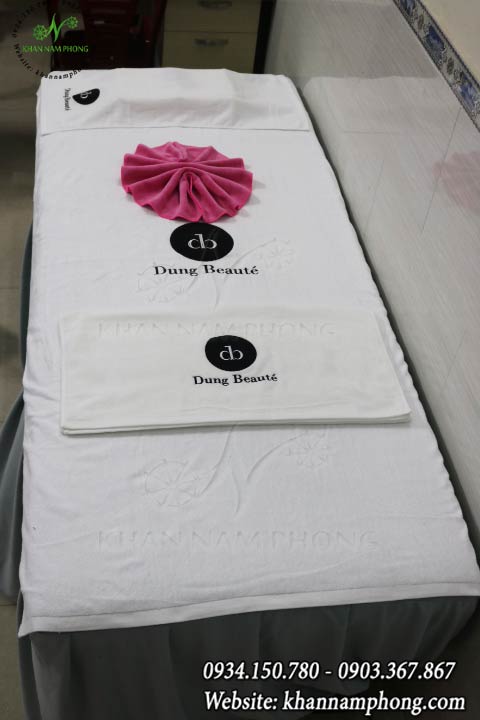Mẫu khăn trải giường Dung Beaute - Trắng (Cotton)