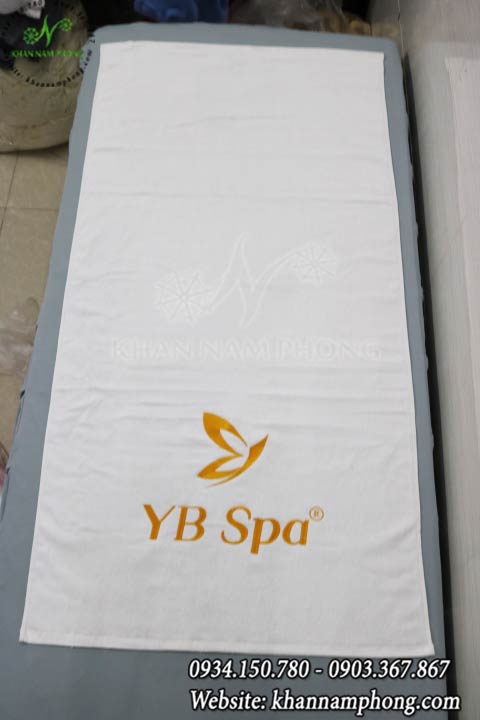 Mẫu khăn body YB Spa (Trắng - Cotton)
