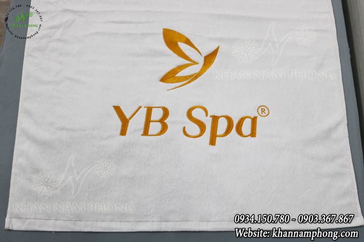 Mẫu khăn body YB Spa (Trắng - Cotton)