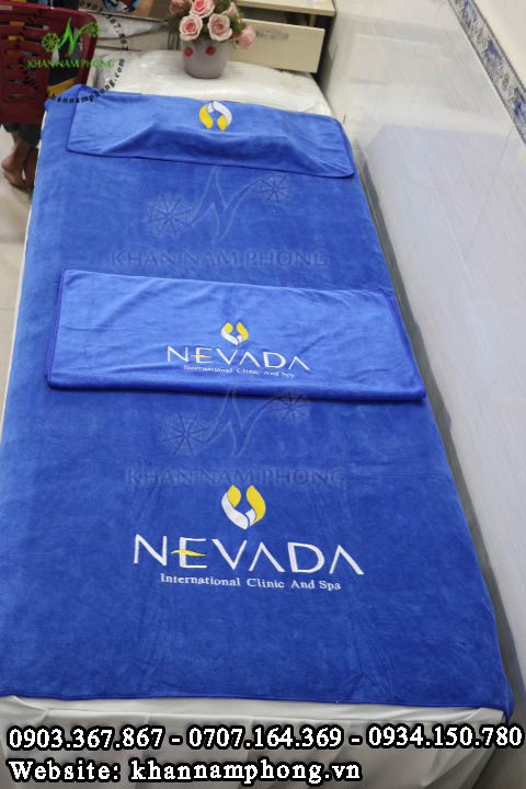 Mẫu khăn trải giường Nevada - Xanh Dương (Microfiber)