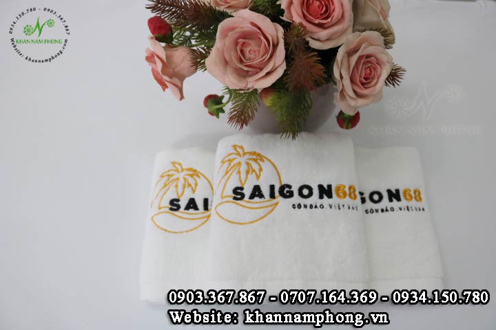 Mẫu khăn lau tay Sài Gòn 68 (Trắng - Cotton)