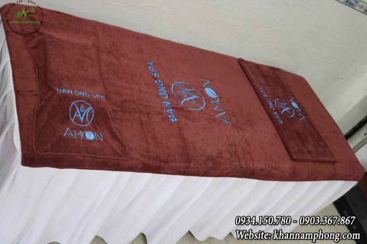 khăn trải giường AMOON Spa - Nâu (Microfiber)