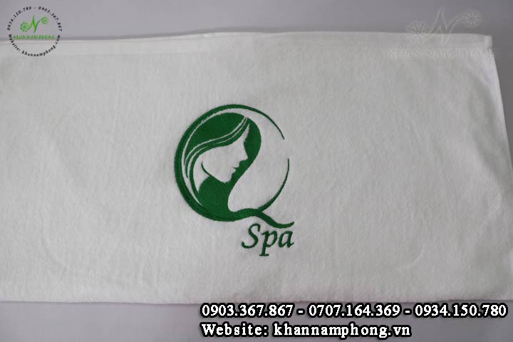 Mẫu khăn body Q Spa (Cotton Trắng)