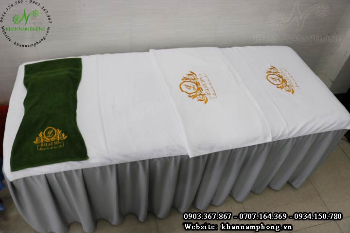 Mẫu khăn trải giường Relax Spa - Trắng (Cotton)