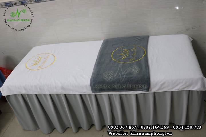 Mẫu khăn trải giường Raissa Spa - Trắng (Cotton)
