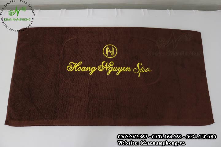 Mẫu khăn body Hoang Nguyen Spa (Cotton Nâu)