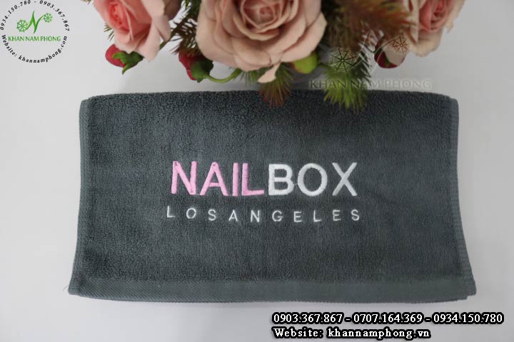 Mẫu khăn Nail Box (Cotton - Xám)