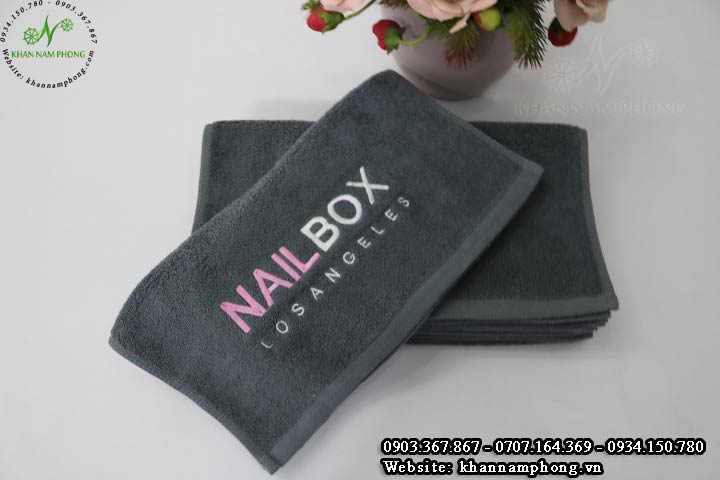 Mẫu khăn Nail Box (Cotton - Xám)