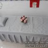 Ga Trải Giường Spa Màu Xám Trà Sữa Cotton Chần Bông Kèm Gối