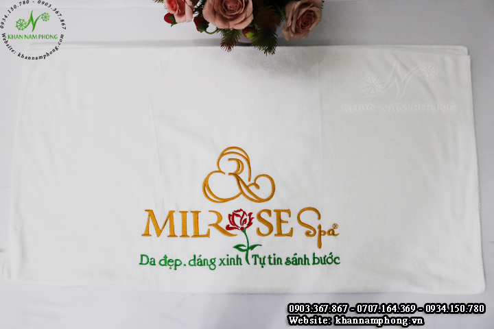 Mẫu khăn trải giường MILRSE Spa - Trắng - (Microfiber)