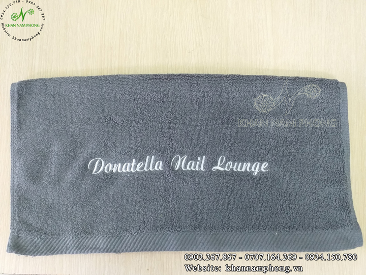 Mẫu khăn Nail Lounge (Cotton - Xám)