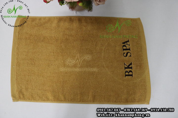 Mẫu khăn lau tay BK Spa (Nâu Nhạt - Cotton)