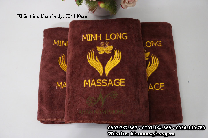 Mẫu khăn body Minh Long Massage (Microfiber - Màu Nâu Socola)