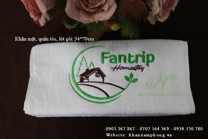 Mẫu khăn mặt Fantrip homestay (Cotton Trắng)