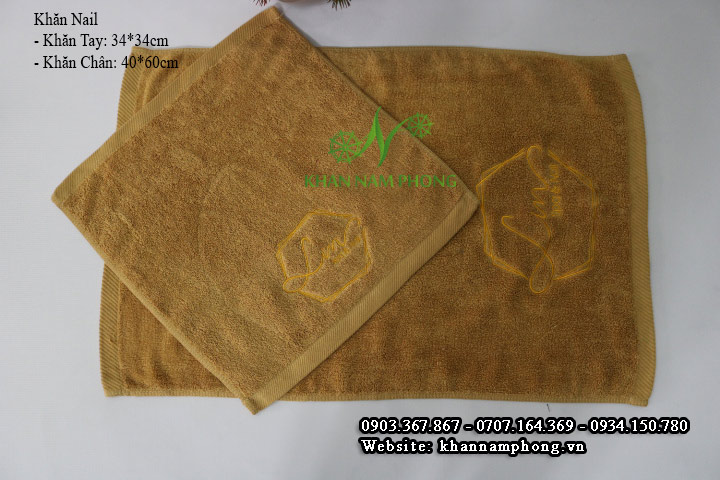 Mẫu khăn lau tay Lin Spa (Nâu Nhạt - Cotton)