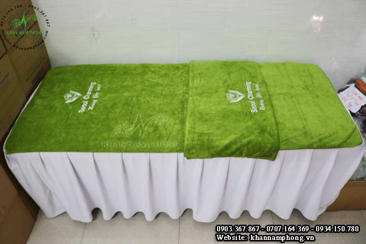 Mẫu khăn trải giường Seoul Charming - Xanh Rêu (Microfiber)