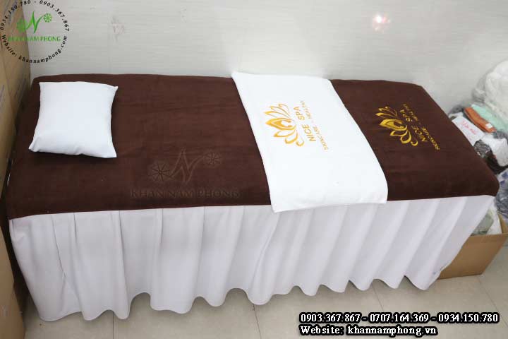 Mẫu sản phẩm khăn trải giường Nice Spa -Nâu Socola (Cotton)