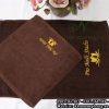 Bộ Khăn Nails Màu Nâu Socola (Cotton) Thêu Logo