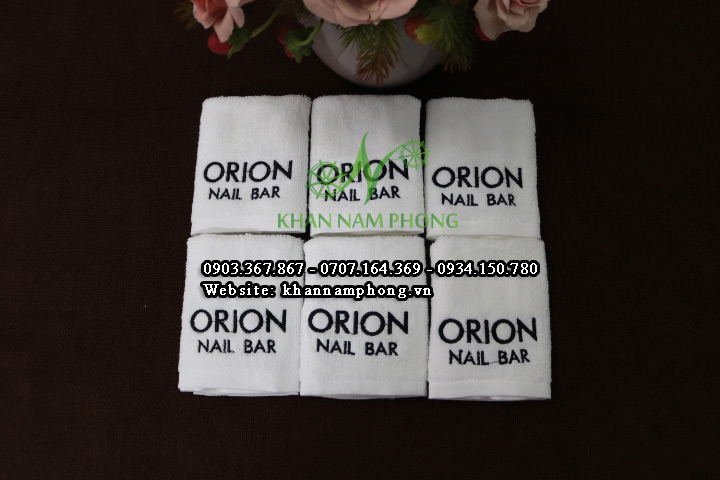Mẫu khăn ORION Nail Bar (Trắng - Cotton)
