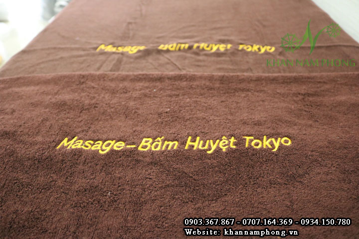 Khăn trải giường Masage -Bấm Huyệt Tokyo - Màu Nâu (Cotton)