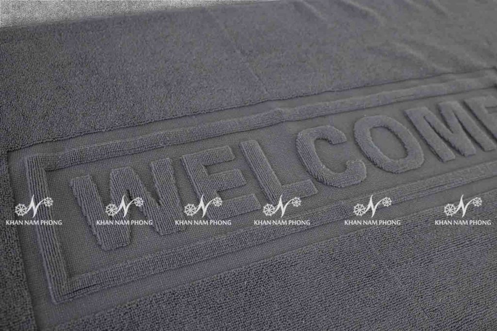Thảm Chân Khách Sạn Màu Xám 45x75cm, 320gr, Có Logo (Loại A)