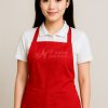Tạp Dề Đồng Phục Chuyên Dụng Cho Spa, Nails Màu Đỏ Trơn Chất Liệu Kaki Freesize
