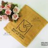 KQ - Khăn Quấn Tóc Màu Nâu Nhạt (Cotton) Thêu Logo