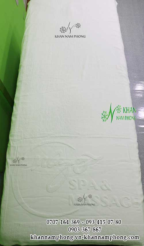 Mẫu khăn trải giường Ngõ Spa (Trắng - Cotton)