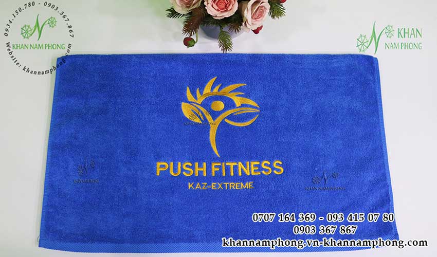 Mẫu khăn body Push Fitness (Cotton Xanh)