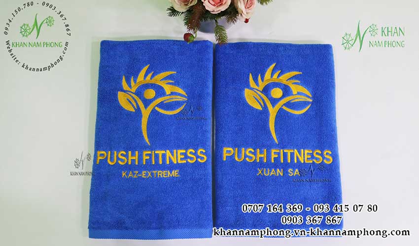 Mẫu khăn body Push Fitness (Cotton Xanh)