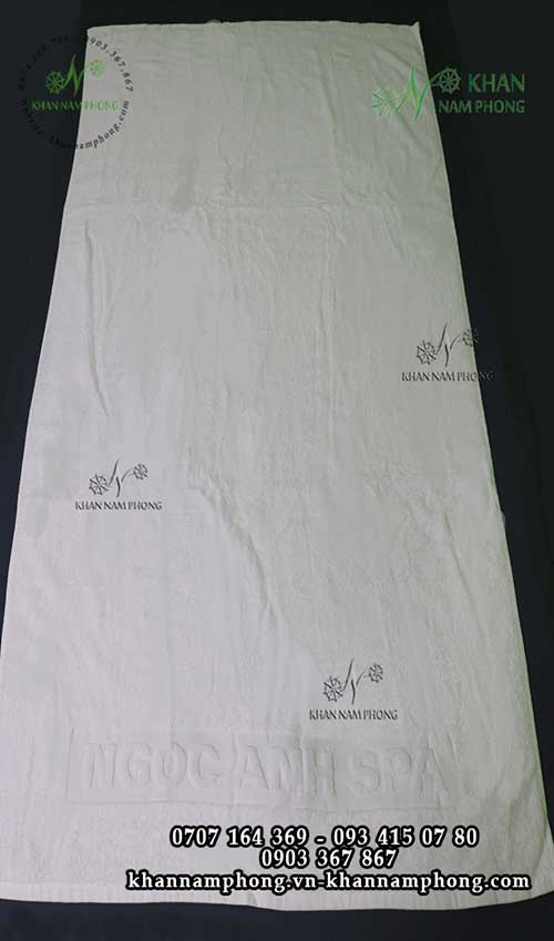 Mẫu khăn body Ngọc Anh Spa (Trắng – Cotton)