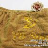Mẫu Áo Váy Quây Spa Màu Nâu Nhạt (Cotton) Thêu Logo