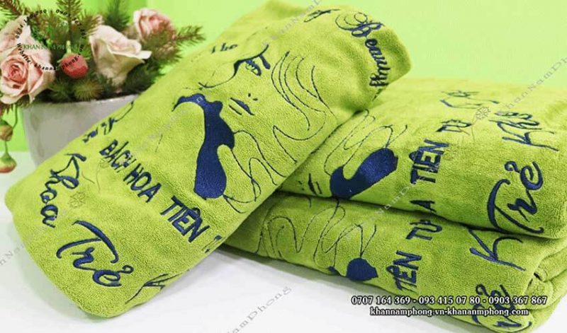 khăn của Bách hoa tiên tử màu xanh lá sử dụng chất liệu Microfiber