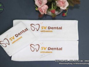 Khăn Nha khoa của SV dental màu trắng, chất liệu cotton