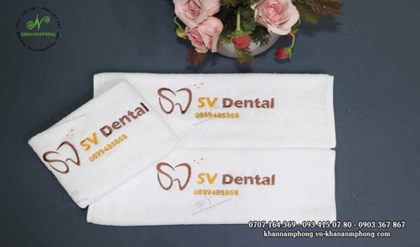 Khăn Nha khoa của SV dental màu trắng, chất liệu cotton