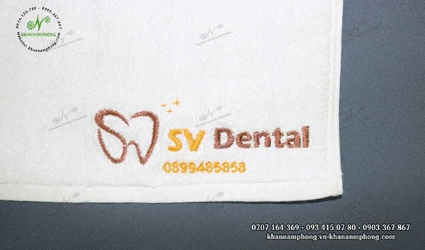 khăn của SV dental màu trắng chất liệu cotton