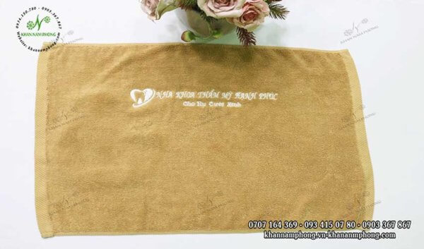 khăn nha khoa thẩm mỹ Y Đức màu tím & xám chất liệu cotton