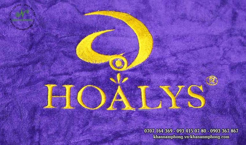 khăn spa của HOALYS màu tím chất liệu microfiber