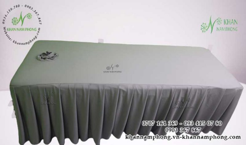 Ga giường Spa màu Xám chất liệu thun Hàn Quốc
