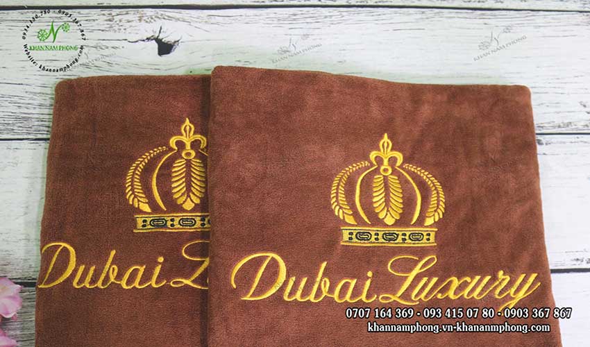 Mẫu khăn body Dubai Luxury (Nâu socola - Microfiber)