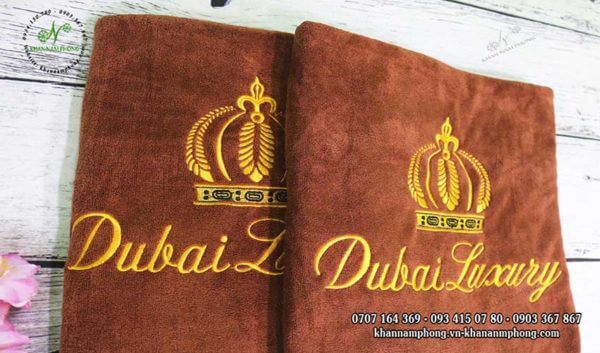 khăn spa của Dubai Luxury- màu nâu socola chất liệu microfiber