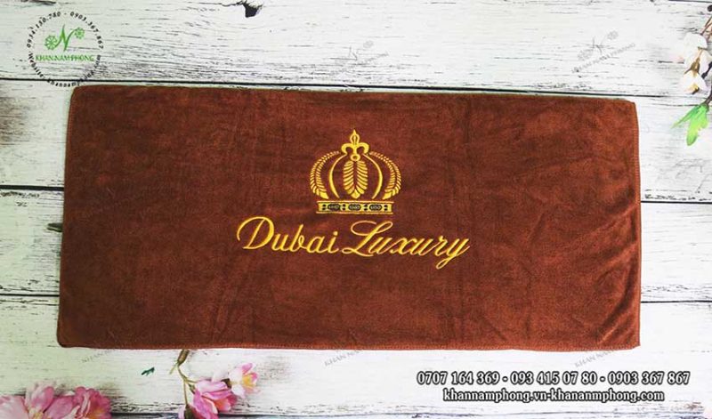 khăn spa của Dubai Luxury- màu nâu socola chất liệu microfiber