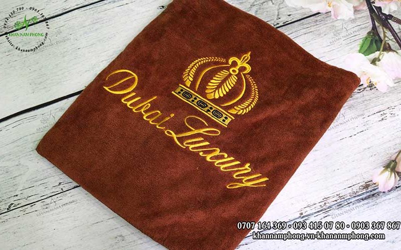 khăn spa của Dubai Luxury- màu nâu socola chất liệu microfiber