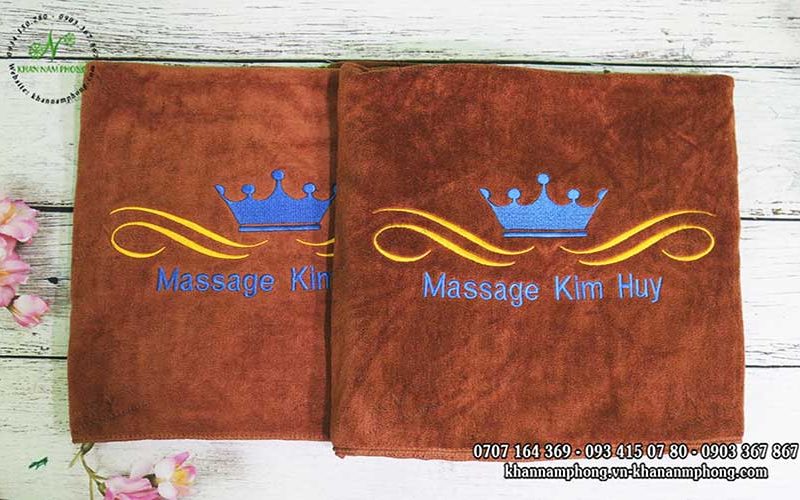 Khăn Massage Kin Huy - màu nâu socola chất liệu microfiber